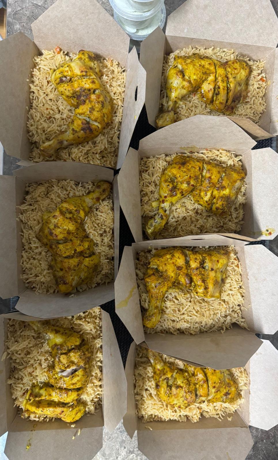 Chicken and rice takeaway orders at King Kebabish Drogheda